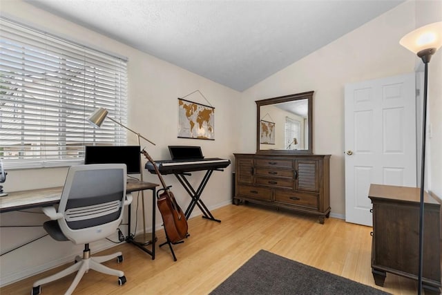 3269 Dawson St, Oakland, PA 15213 - office area featuring vaulted ceiling and light wood finished floors