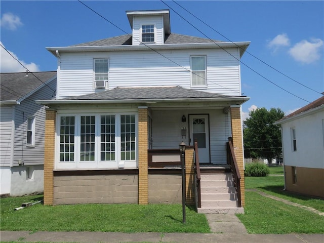 103 Cedar St, Masontown, PA 15461 - traditional style home with a shingled roof, covered porch, and a front yard