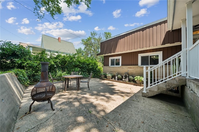 4075 Greensburg Pike, Wilkins Twp, PA 15221 - view of patio with a fire pit and outdoor dining space