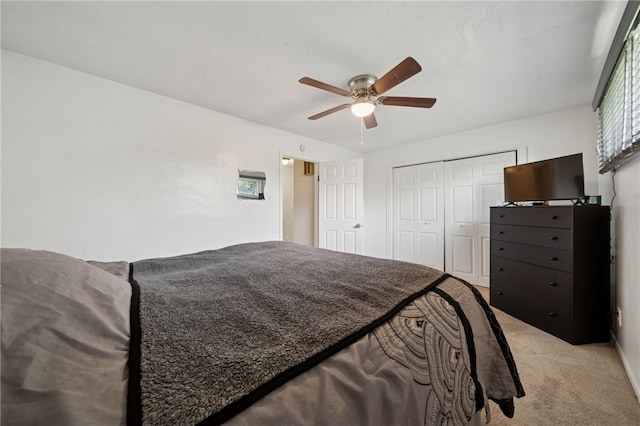 4075 Greensburg Pike, Wilkins Twp, PA 15221 - bedroom featuring light carpet, a closet, and a ceiling fan