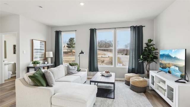 211 Truth Cir, Jackson Twp, PA 16037 - living room featuring wood finished floors and recessed lighting