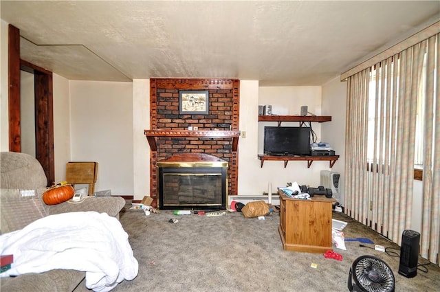 517 S 3rd Ave, Elizabeth Twp/Boro, PA 15037 - living area featuring a brick fireplace and carpet floors