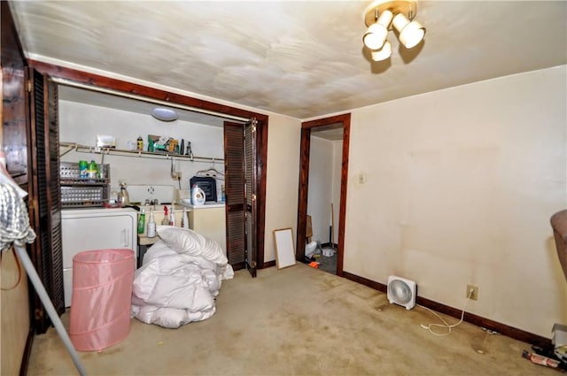 517 S 3rd Ave, Elizabeth Twp/Boro, PA 15037 - interior space featuring carpet flooring and washing machine and clothes dryer