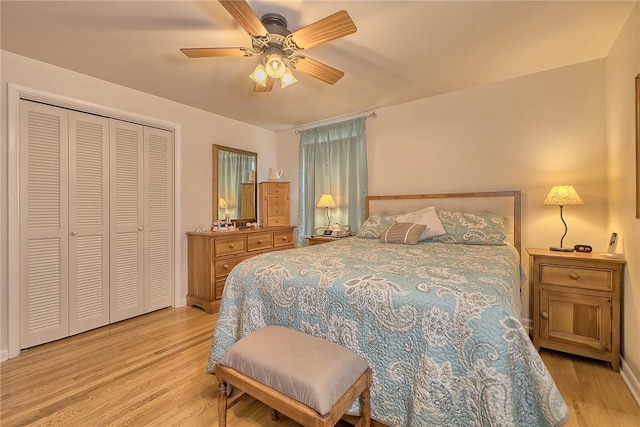 2 Redgrave Dr, Hempfield Twp, PA 15601 - bedroom featuring light wood-style flooring, a closet, and a ceiling fan
