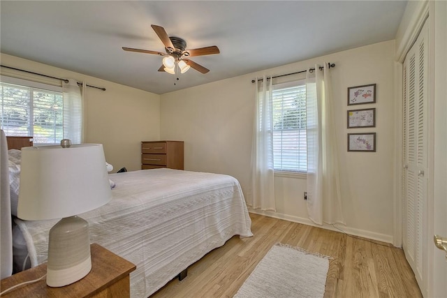 2 Redgrave Dr, Hempfield Twp, PA 15601 - bedroom featuring light wood-type flooring, a closet, and ceiling fan