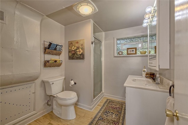 2 Redgrave Dr, Hempfield Twp, PA 15601 - bathroom with vanity, wood finished floors, and a stall shower