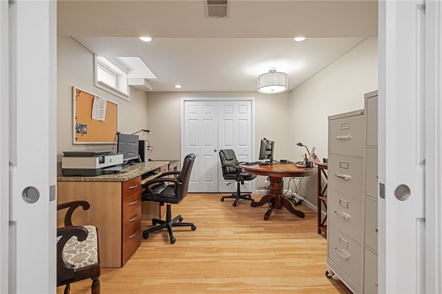 113 Great Rock Dr, Bethel Park, PA 15102 - office area with light wood-style flooring and recessed lighting