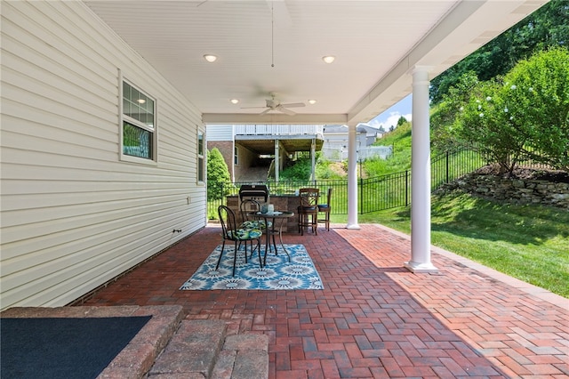 113 Great Rock Dr, Bethel Park, PA 15102 - view of patio / terrace featuring ceiling fan