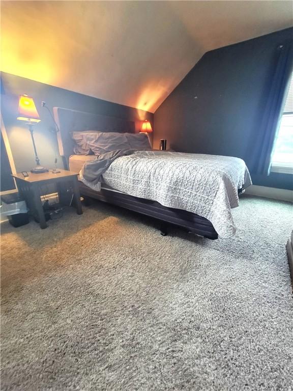 413 River Ave, Aliquippa, PA 15001 - bedroom featuring vaulted ceiling and carpet