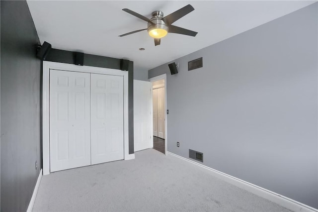 184 Wynne St, Shaler, PA 15209 - unfurnished bedroom featuring carpet floors, a closet, and a ceiling fan