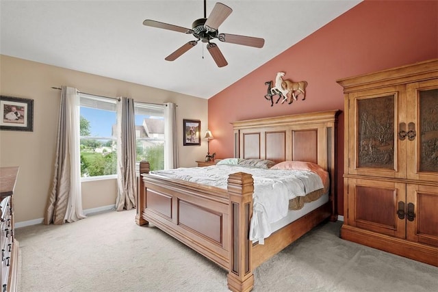53 Peters Rd, Hempfield Twp, PA 15601 - bedroom with lofted ceiling, light colored carpet, and ceiling fan