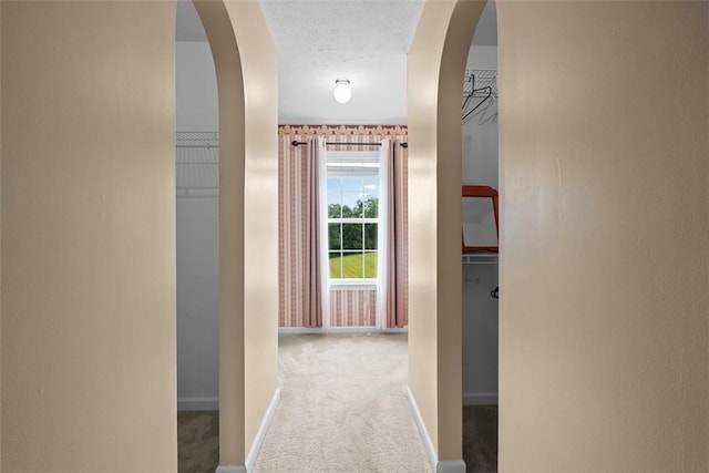 53 Peters Rd, Hempfield Twp, PA 15601 - hallway featuring carpet and arched walkways