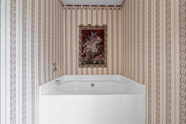 53 Peters Rd, Hempfield Twp, PA 15601 - full bathroom with a bath and wallpapered walls