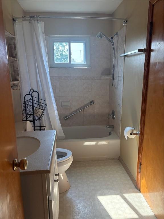 13 Kepple St, Penn Twp, PA 15644 - bathroom with vanity, shower / tub combo, and tile patterned floors