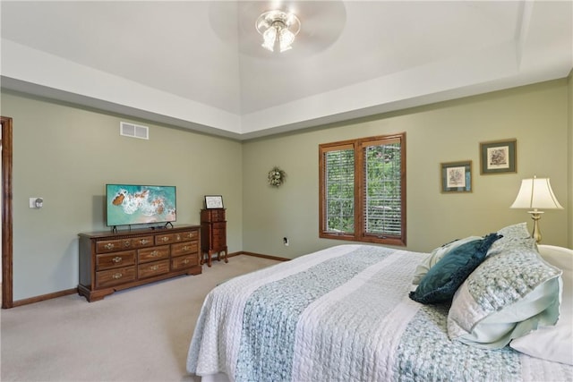 308 Heather Hill Dr, Pine Twp, PA 15044 - carpeted bedroom featuring a ceiling fan and a raised ceiling