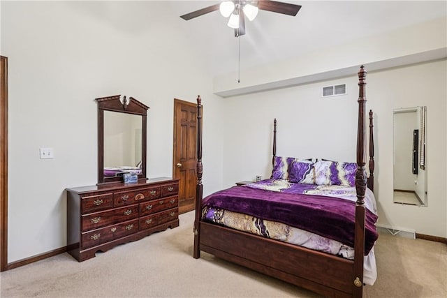 308 Heather Hill Dr, Pine Twp, PA 15044 - carpeted bedroom with ceiling fan and lofted ceiling