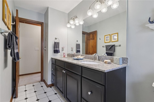308 Heather Hill Dr, Pine Twp, PA 15044 - full bathroom with double vanity and tile patterned floors