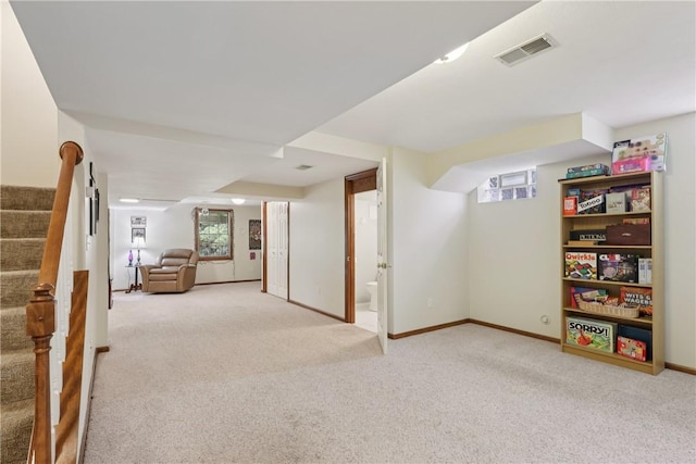 308 Heather Hill Dr, Pine Twp, PA 15044 - below grade area featuring carpet floors and stairway