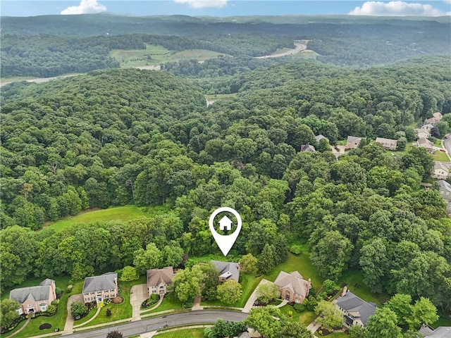 308 Heather Hill Dr, Pine Twp, PA 15044 - aerial view of residential area featuring a heavily wooded area