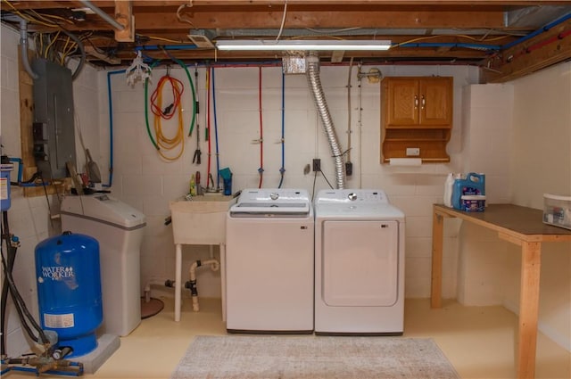 113 Betty Ln, Butler, PA 16002 - washroom with washer and clothes dryer and electric panel