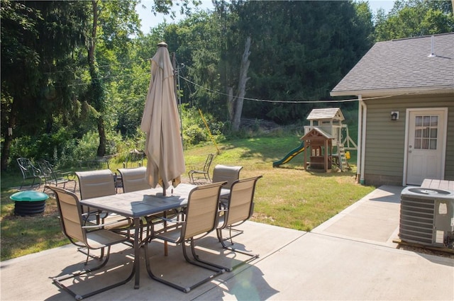 113 Betty Ln, Butler, PA 16002 - view of patio / terrace featuring a playground and outdoor dining space