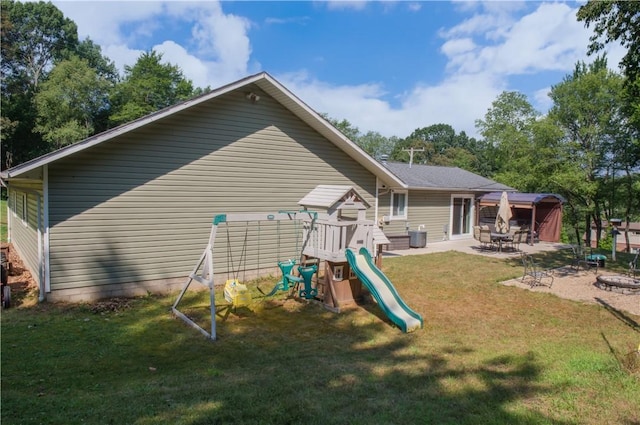 113 Betty Ln, Butler, PA 16002 - back of house with a lawn, a playground, and a patio