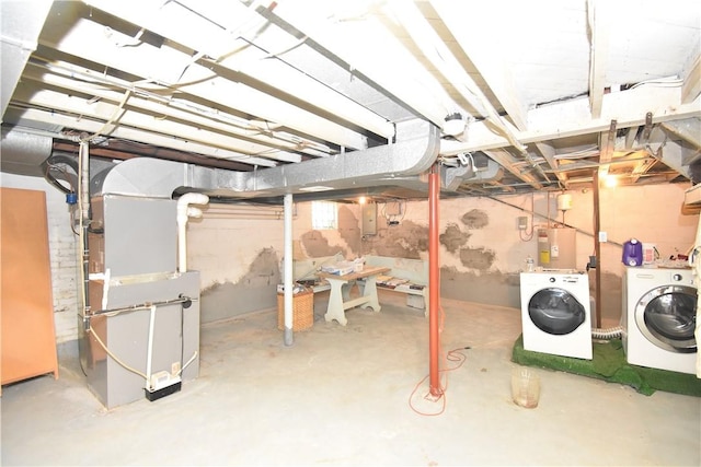 1804 Ridge Ave, Coraopolis, PA 15108 - below grade area with separate washer and dryer, heating unit, and electric water heater