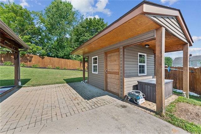 219 Tea Rose Ln, Harrison Twp, PA 15065 - fenced backyard with a patio area