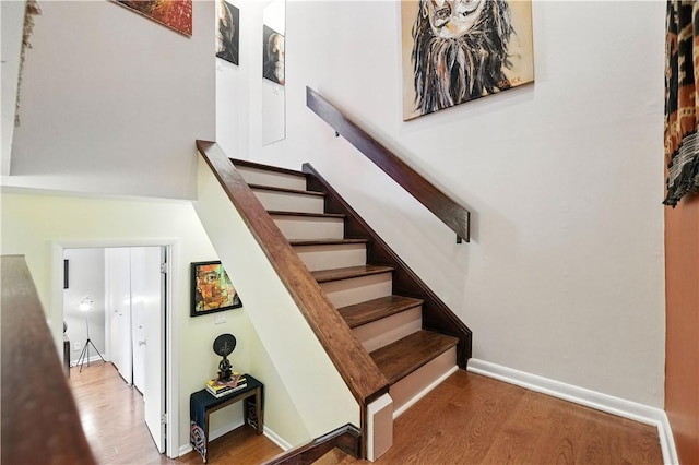 38 Foster Sq, Central North Side, PA 15212 - staircase with wood finished floors and baseboards