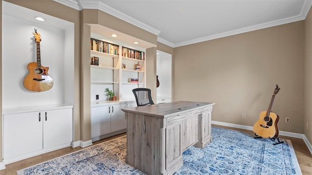 108 Trenton Cir, Peters Twp, PA 15317 - office space featuring crown molding, light wood finished floors, and recessed lighting