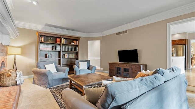 108 Trenton Cir, Peters Twp, PA 15317 - living room with light colored carpet and ornamental molding