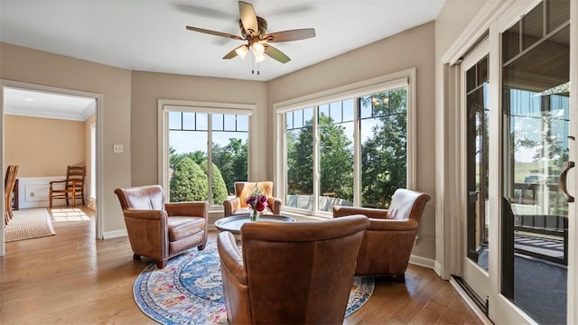 108 Trenton Cir, Peters Twp, PA 15317 - sitting room with wood finished floors and a ceiling fan