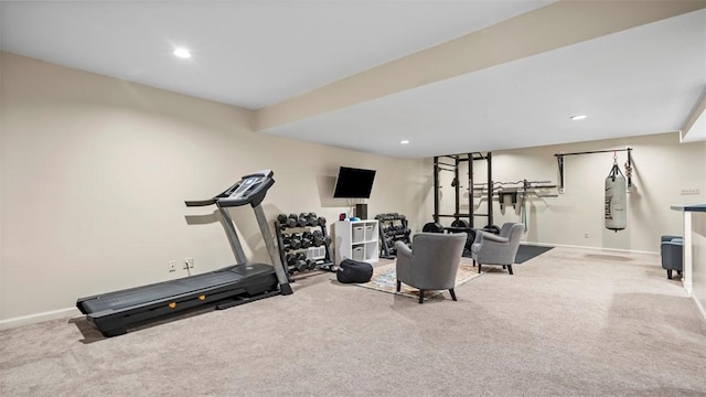108 Trenton Cir, Peters Twp, PA 15317 - workout area featuring carpet floors and recessed lighting