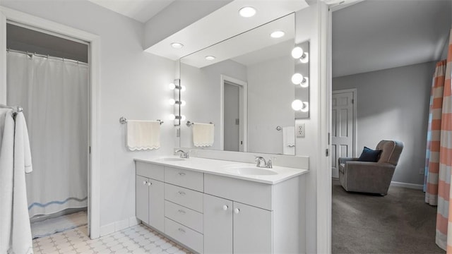 108 Trenton Cir, Peters Twp, PA 15317 - bathroom featuring double vanity and recessed lighting