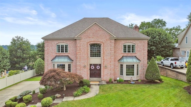 108 Trenton Cir, Peters Twp, PA 15317 - view of front of property with a chimney, brick siding, and roof with shingles