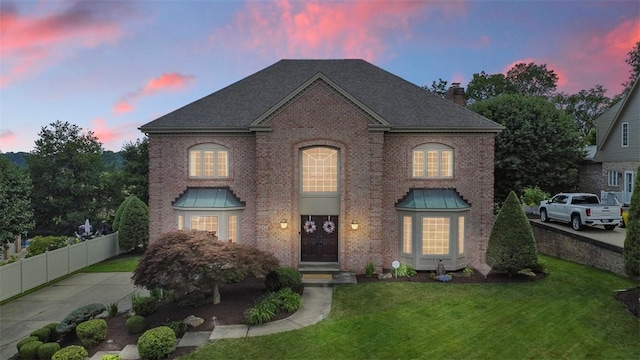 108 Trenton Cir, Peters Twp, PA 15317 - view of front of house with a chimney, brick siding, and a shingled roof