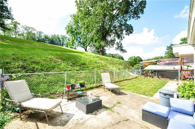8263 Mentor Rd, Forward Twp, PA 15037 - fenced backyard featuring a patio area and an outdoor hangout area