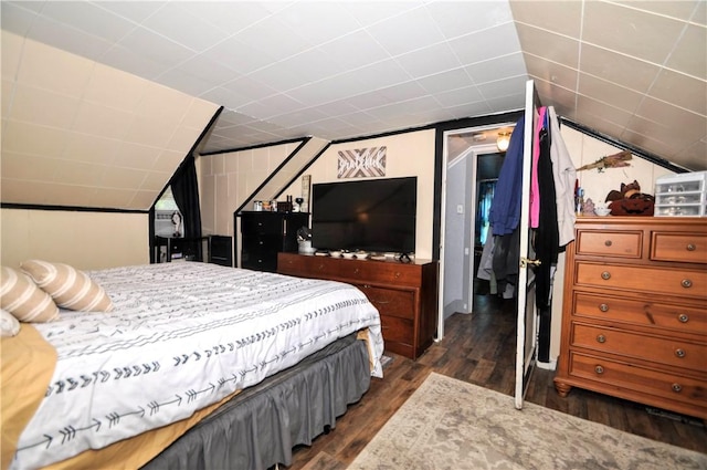 8263 Mentor Rd, Forward Twp, PA 15037 - bedroom featuring dark wood-type flooring and lofted ceiling