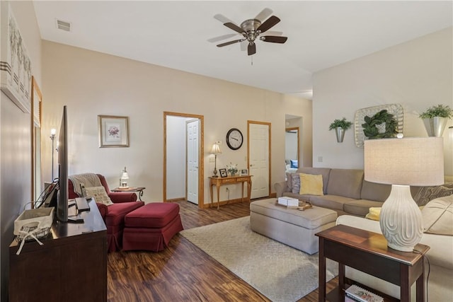 163 Nesbitt Rd, Neshannock Twp, PA 16105 - living area with ceiling fan and wood finished floors