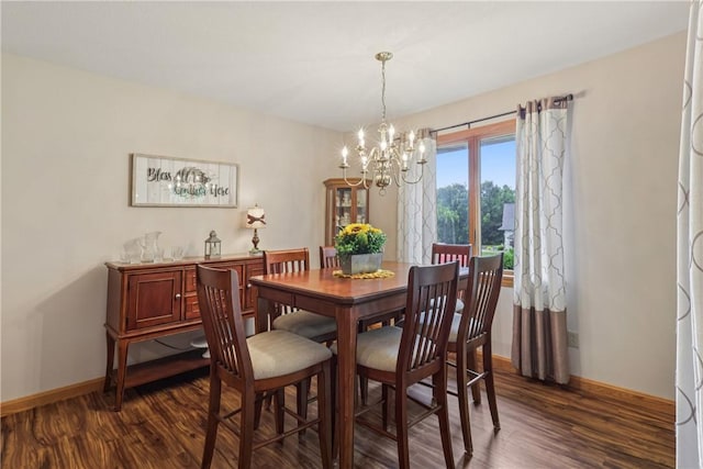 163 Nesbitt Rd, Neshannock Twp, PA 16105 - dining room with dark wood finished floors and a chandelier