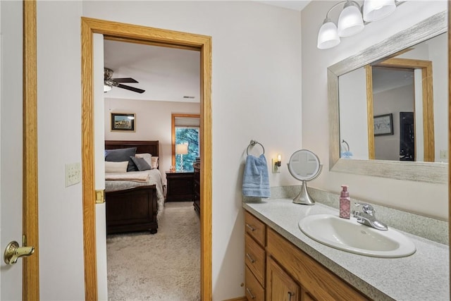 163 Nesbitt Rd, Neshannock Twp, PA 16105 - bathroom with vanity, a ceiling fan, and ensuite bathroom