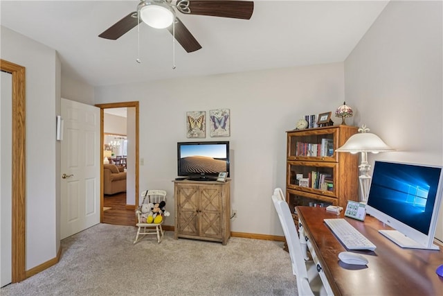 163 Nesbitt Rd, Neshannock Twp, PA 16105 - office featuring carpet flooring and ceiling fan