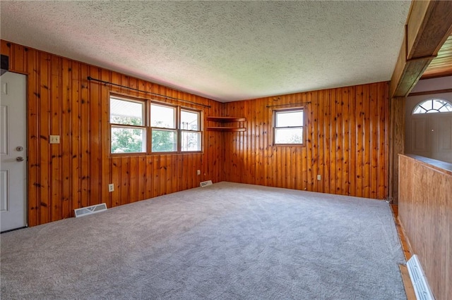 109 New Orchard Dr, Frazer, PA 15084 - empty room with a textured ceiling, carpet, and wooden walls
