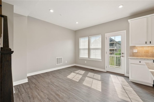 1008 Adair Ave, Middlesex Twp, PA 16059 - unfurnished dining area featuring dark wood-type flooring and recessed lighting
