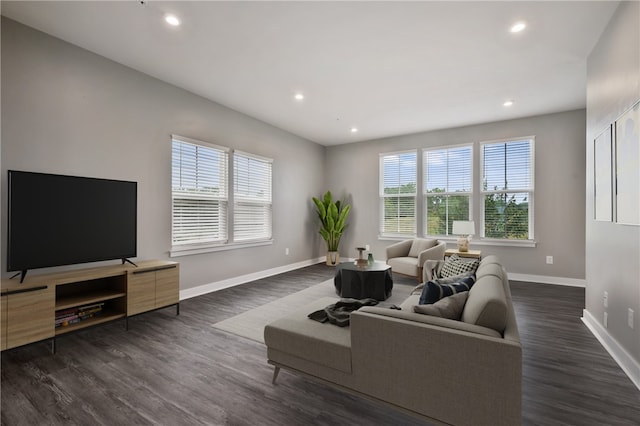 1008 Adair Ave, Middlesex Twp, PA 16059 - living area featuring dark wood finished floors and recessed lighting
