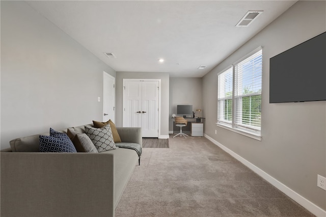 1008 Adair Ave, Middlesex Twp, PA 16059 - carpeted living area featuring a desk and recessed lighting