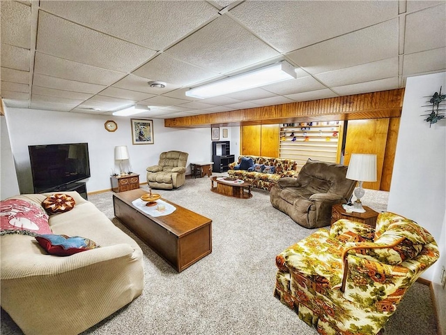 1031 Gameland Rd, Donegal, PA 16025 - living area with carpet floors and a drop ceiling