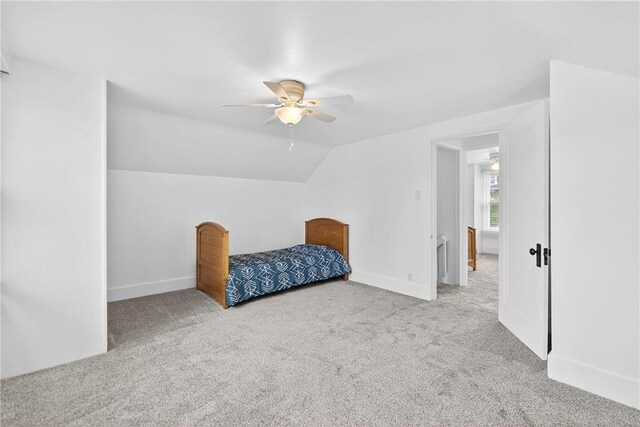 222 S 8th St, West Newton, PA 15089 - bedroom featuring carpet, vaulted ceiling, and a ceiling fan