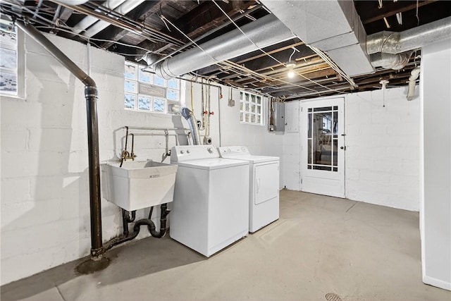 222 S 8th St, West Newton, PA 15089 - washroom with independent washer and dryer and electric panel