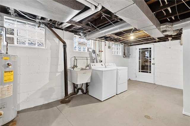 222 S 8th St, West Newton, PA 15089 - below grade area with water heater, washer and dryer, and electric panel
